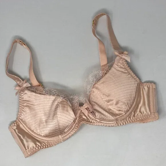 Agent Provocateur Helene Peach Silk Bra 34B - Picture 9 of 16